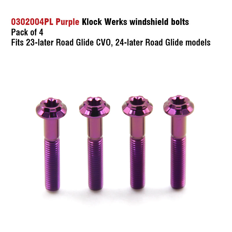Chiefdom Windshield Titanium Alloy Bolts H-D 23-later 121 Road Glide CVO Motorcycle 24+ 117 Road Glide Klock Werks Screw