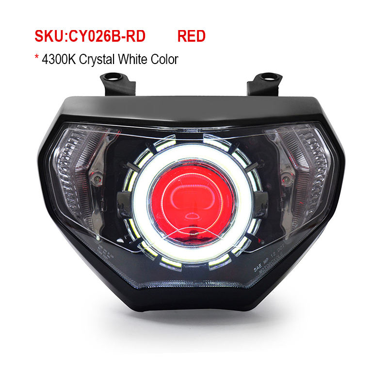 LED Dual Angel Eye Headlight Assembly YamahaFZ09 MT09 2014-2016 Motorcycle Led Headlamp White Blue 36W Aluminum ABS