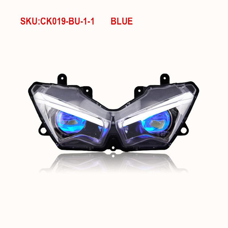 Kawasaki Ninja 400 2018+ Full LED Headlight Assembly New Condition Blue/Green Light ABS Motorcycle LED Headlamp with Clear Lens