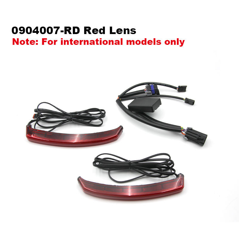 Indian Chieftain RoadMaster Motorcycle Saddlebags LED Turn Signal Flowing Edge Box Territorial Strobe Brake Light 12V New