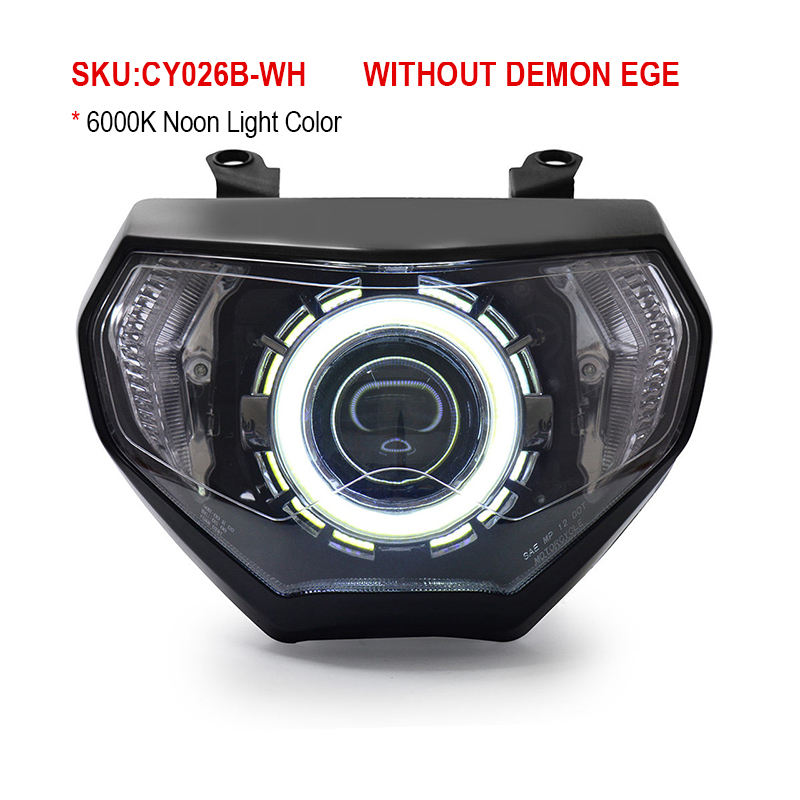 LED Dual Angel Eye Headlight Assembly YamahaFZ09 MT09 2014-2016 Motorcycle Led Headlamp White Blue 36W Aluminum ABS