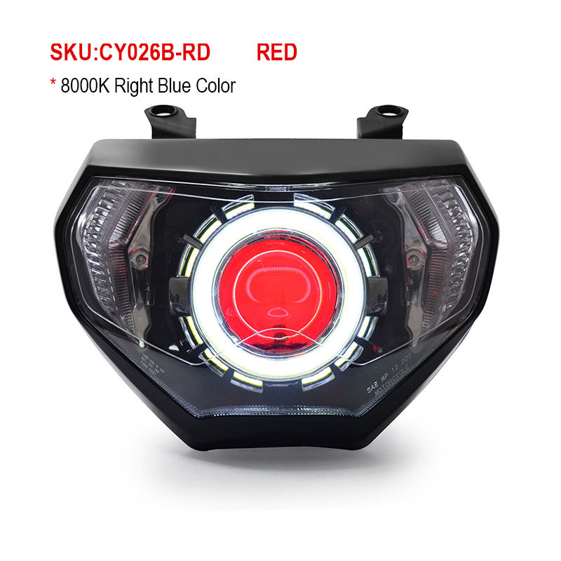 LED Dual Angel Eye Headlight Assembly YamahaFZ09 MT09 2014-2016 Motorcycle Led Headlamp White Blue 36W Aluminum ABS