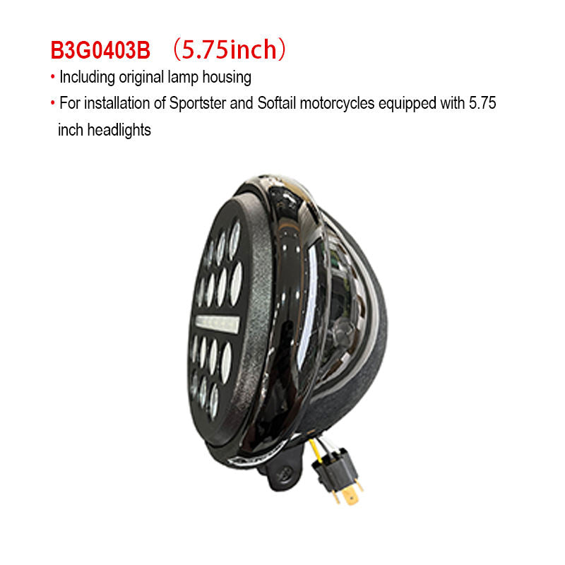 For Harley Motorcycle LED Headlight DS Style Installation of Sportster and Softail Motorcycles Equipped with 5.75 Inch Headlight