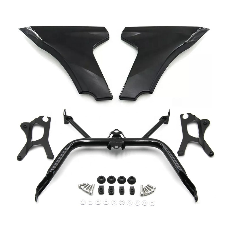 Black Side ABS Fairings Spoiler Protector Covers for HD 2024 117 Road Glide With Support Mount Motorcycle Frame & Body Parts