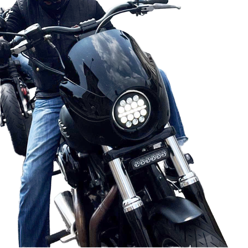 For Harley Motorcycle LED Headlight DS Style Installation of Sportster and Softail Motorcycles Equipped with 5.75 Inch Headlight