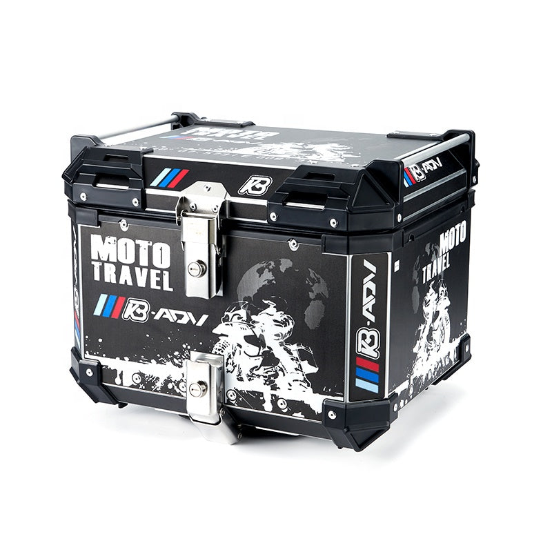 ADV High-Capacity 65L Universal Aluminum Alloy Top Case for Off-Road Motorcycles Waterproof Luggage Features