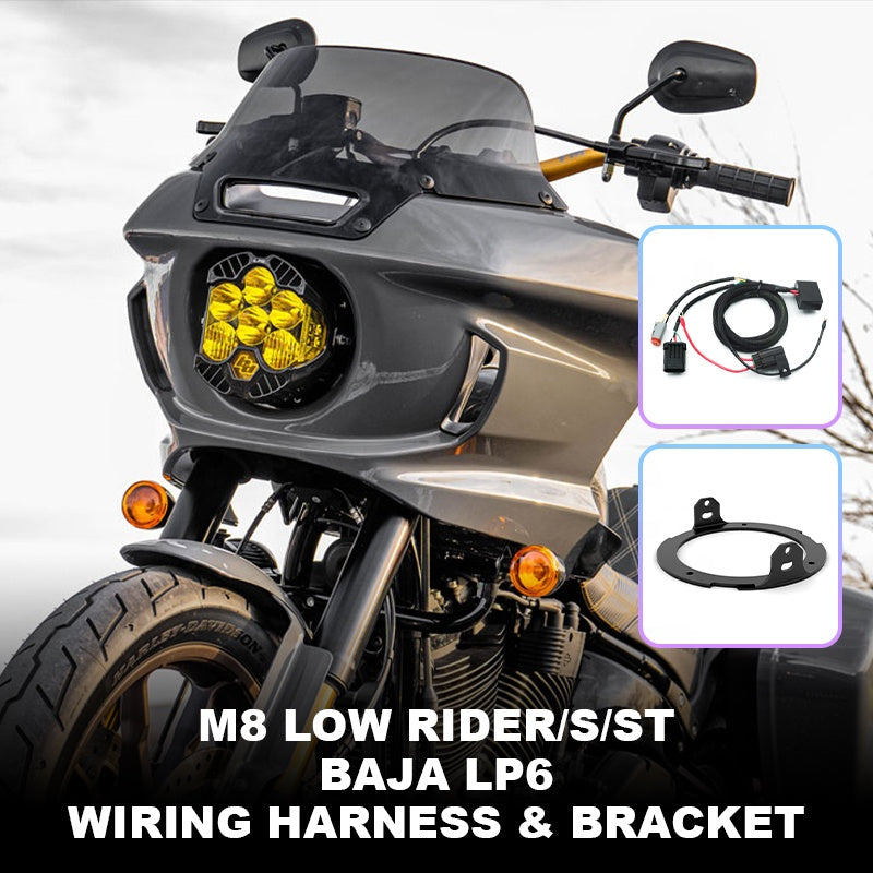 Baja LP6 Soft Light Headlight Wiring Harness and Bracket for HD Softail 18-later Low Rider S/ST Motorcycles Perfect