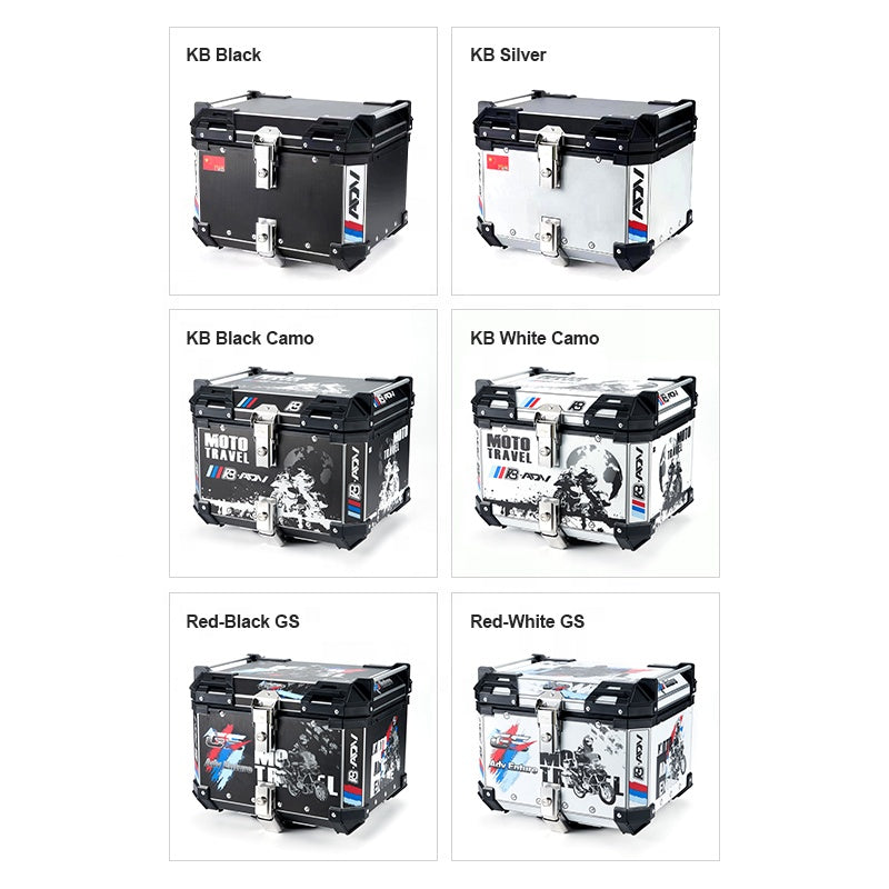 ADV High-Capacity 65L Universal Aluminum Alloy Top Case for Off-Road Motorcycles Waterproof Luggage Features