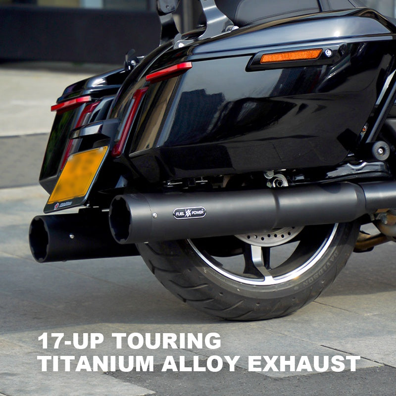 2017-Later HD Electra Glide Road Glide Street Glide Performance Exhaust Titanium Alloy Black Slip-On Mufflers 121CVO New