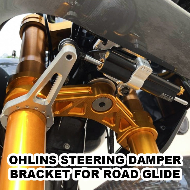Ohlins HD Road Glide Motorcycle Suspension Parts Steering Damper Bracket with Front Forks 54mm/58mm/49mm Made Durable Aluminium