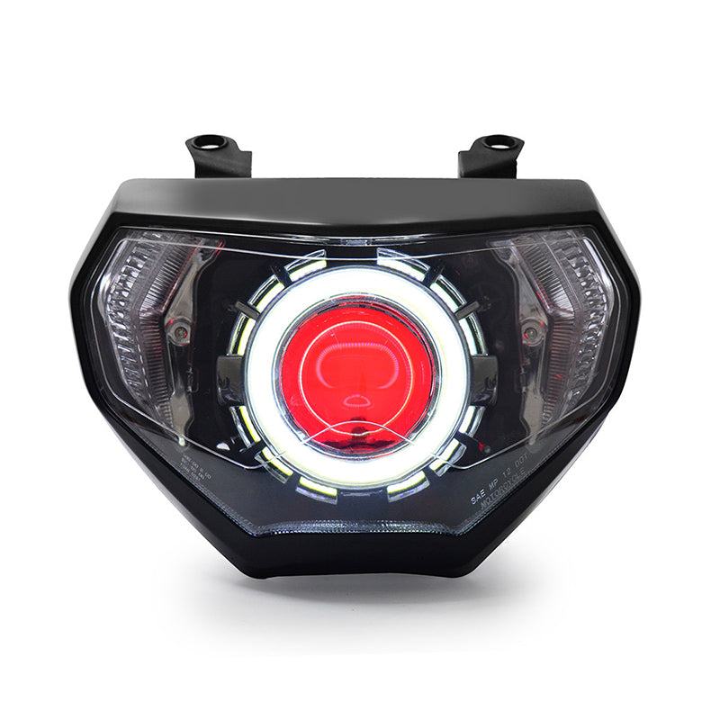 LED Dual Angel Eye Headlight Assembly YamahaFZ09 MT09 2014-2016 Motorcycle Led Headlamp White Blue 36W Aluminum ABS