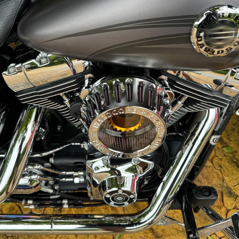 New HD Touring Softail Air Intakes XL Sportster Dyna See-Through Circular Cleaner Vent Model Oil Filter Motorcycle