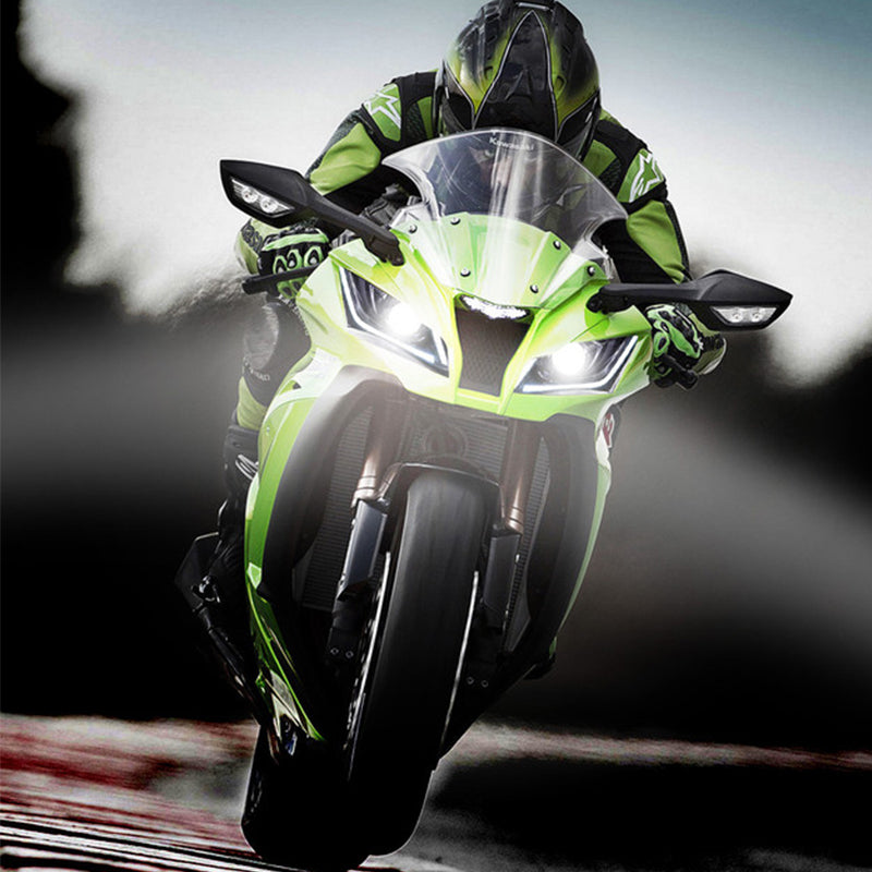 2016-2020 Kawasaki Ninja ZX10R ZX 10R Full LED Front Headlight Assembly Optical Fiber Blue DRL Headlamp for Motorcycles US Stock