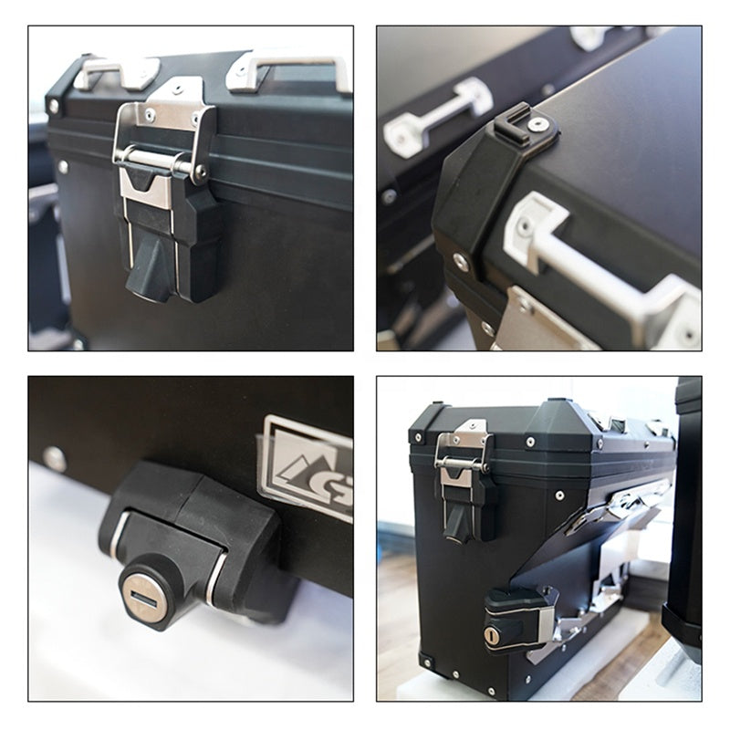 CRF1100L Motorcycle Scooter Top Case 48L Black Steel Aluminium Alloy Storage Luggage Side Top Box for Convenient Use