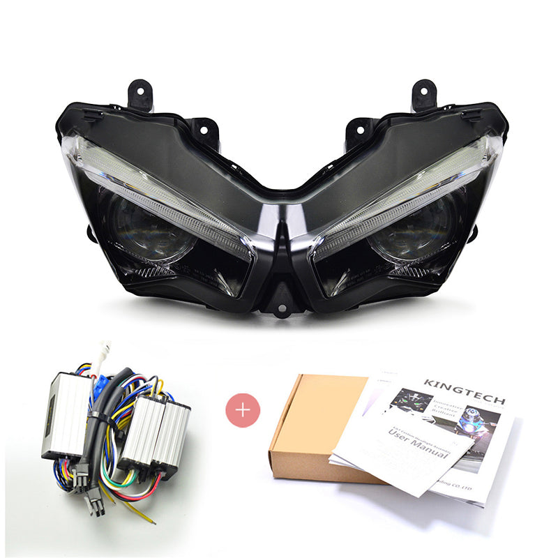 Kawasaki Ninja 400 2018+ Full LED Headlight Assembly New Condition Blue/Green Light ABS Motorcycle LED Headlamp with Clear Lens