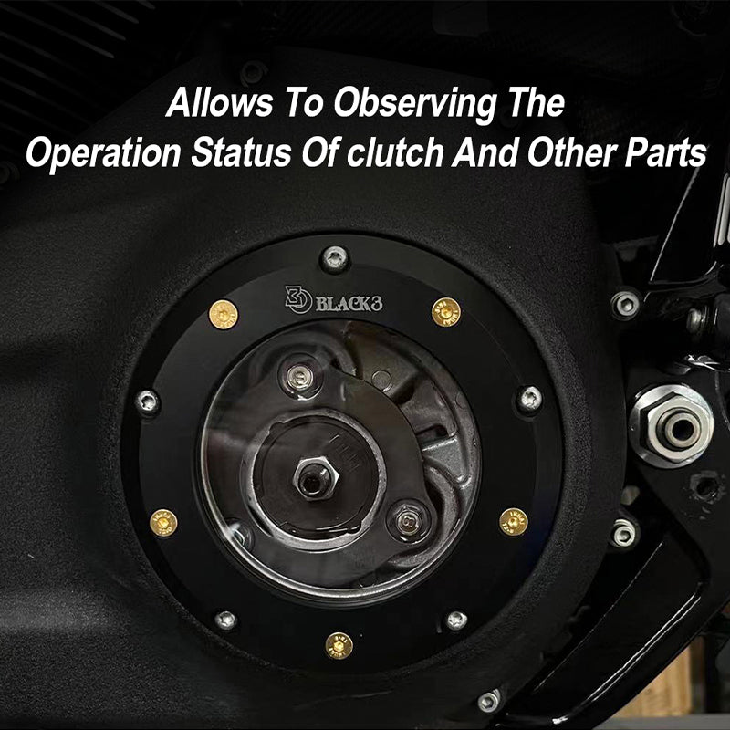 HD Touring Softail Motorcycle Timing Engine Clutch Side Cover Transparent See-Through Derby Cover Plastic Engine Parts Fit