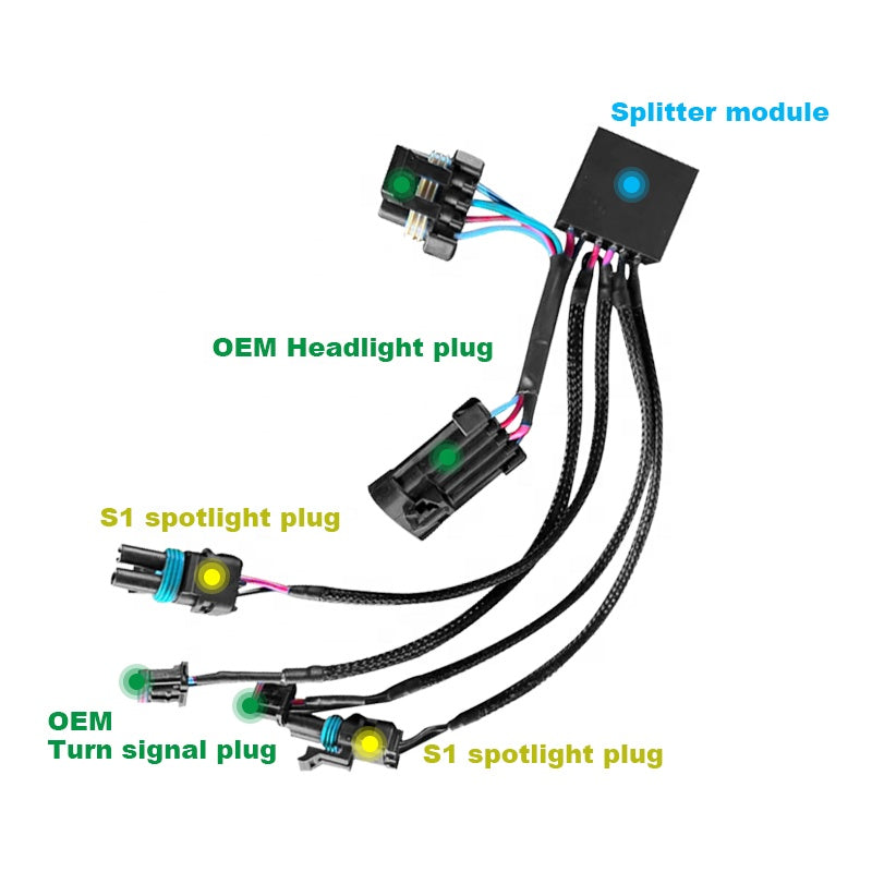 HD Road Glide / Street Glide and Electra Glide Run/Turn Signal Adapter for Baja Designs S1 LED Auxiliary Headlights