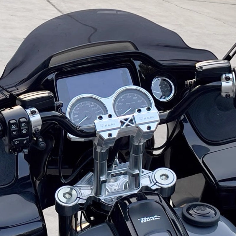 2015-Later HD Road Glide Motorcycle Carbon Fiber Tree Set 49mm Triple Clamp 2018-UP FLTRXS Top Tree Bottom Steel Clamp ODM