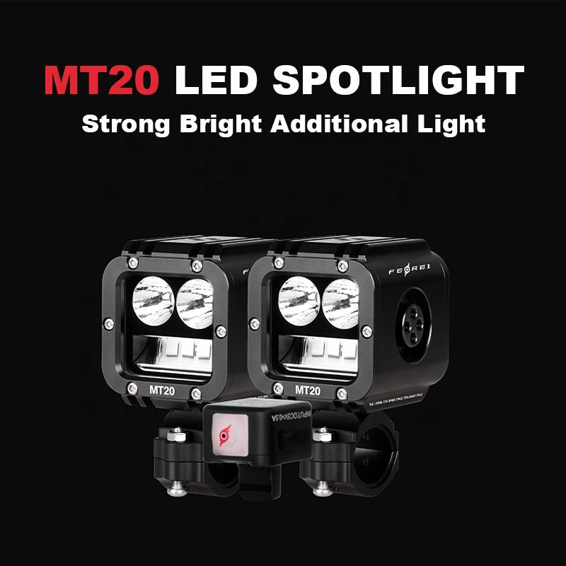 MT20 1.25 Inch LED Spotlight Motorcycles 12V Engine Guard Cool Warm White Auxiliary Driving Lights Yellow 6000K Color