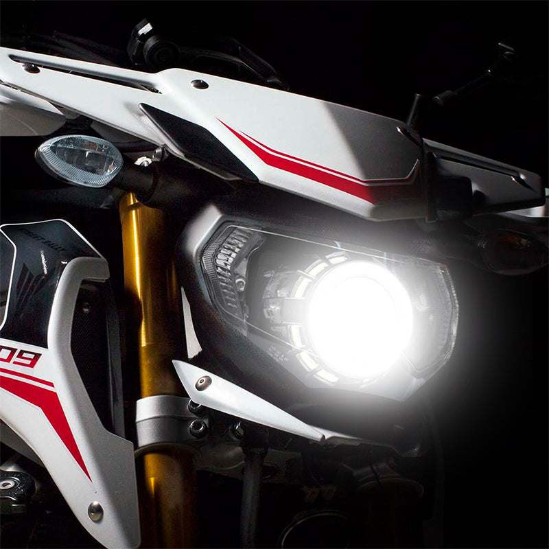 LED Dual Angel Eye Headlight Assembly YamahaFZ09 MT09 2014-2016 Motorcycle Led Headlamp White Blue 36W Aluminum ABS