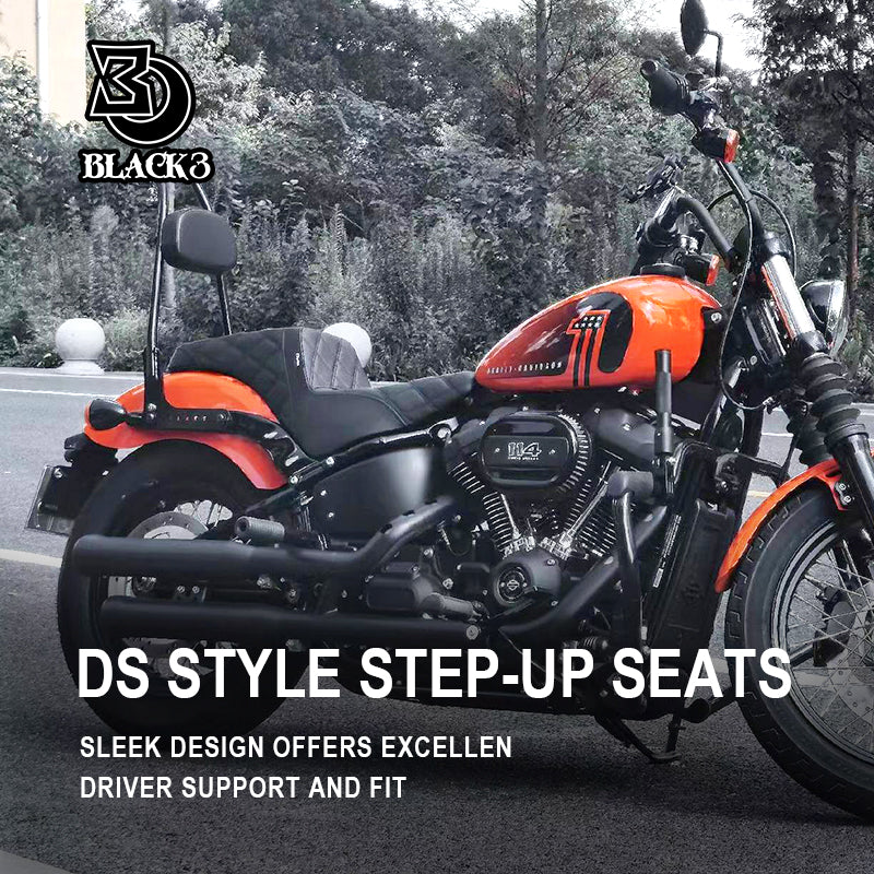 Harleey Davidsonn DS STYLE STEP-UP SEATS Rear Passenger Seat & Backrest for Motorcycles Perfect Fit for Harleyy Softail Models