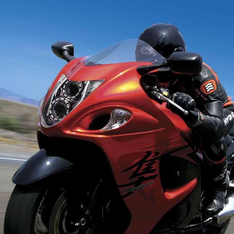 KT Motorcycle New Full LED Headlight Assembly for Hayabusa GSX1300R 2008-2020 6000k ABS Plastic Front Headlamp