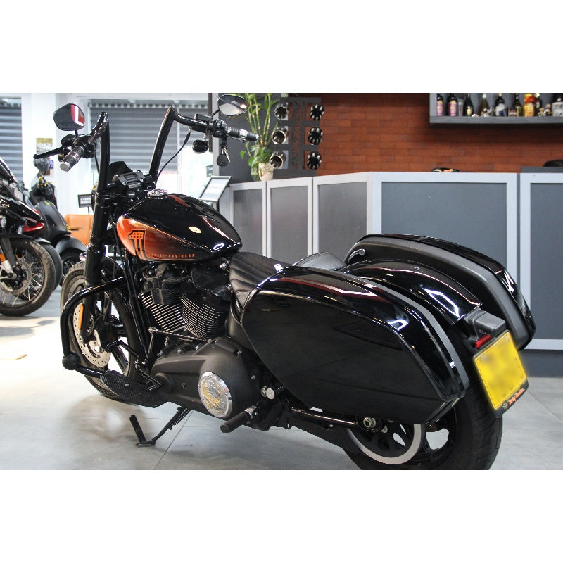 Black FXLRST Saddlebags Luggage Fit 2018-later Low Rider ST FLSB Sport Glide High Motorcycle Tail Boxes Saddlebox