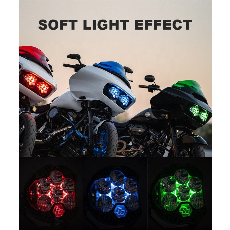 Baja LP6 Soft Light Headlight Wiring Harness and Bracket for HD Touring 15-23 Road Glide Motorcycles Perfect