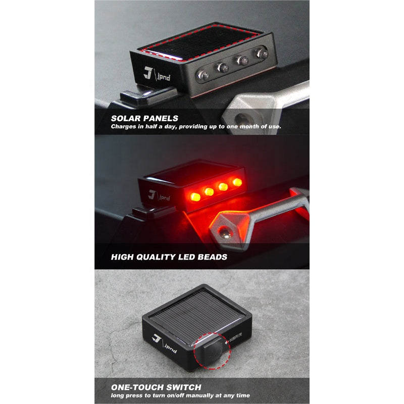 Motorcycle Side Box LED Solar Strobe Light 1250GS Top Case Red Yellow Night Ride Warning Emergency Signal Flashing Light