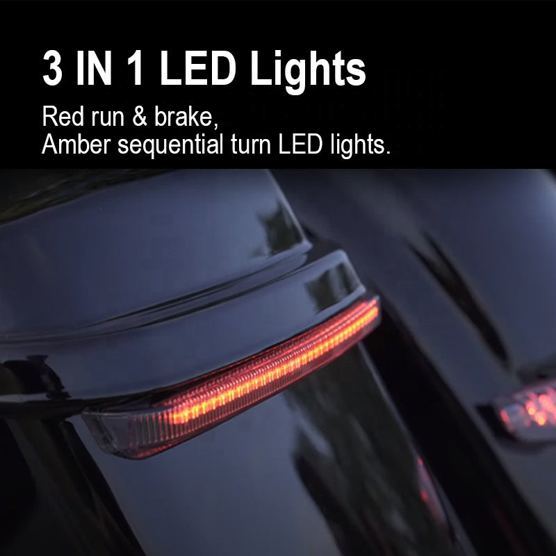 Chiefdom Run/brake/turn Led Light With Sequential Amber Turn signal HD Saddlebag Lights for 2014up Touring Motorcycles