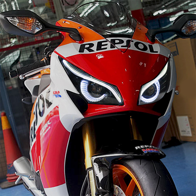 Hondaa CBR1000RR 2012-2016 Projector LED Headlight Assembly Optical Fiber Plastic 6000k Perfect Fit Motorcycle Led Headlights