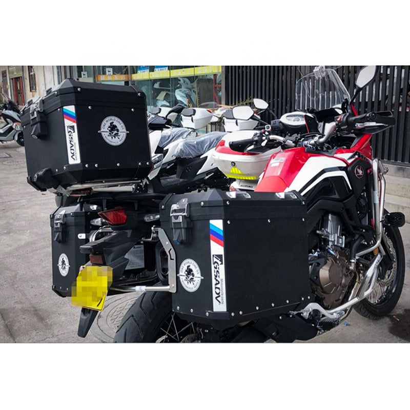 CRF1100L Motorcycle Scooter Top Case 48L Black Steel Aluminium Alloy Storage Luggage Side Top Box for Convenient Use