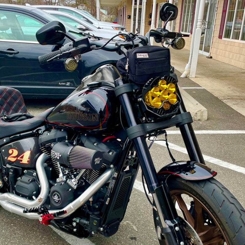 Baja LP6 Headlight Bracket and Soft Light Headlight Wiring Harness for Softail 18-later Street Bob Mounting Bracket Headlamp