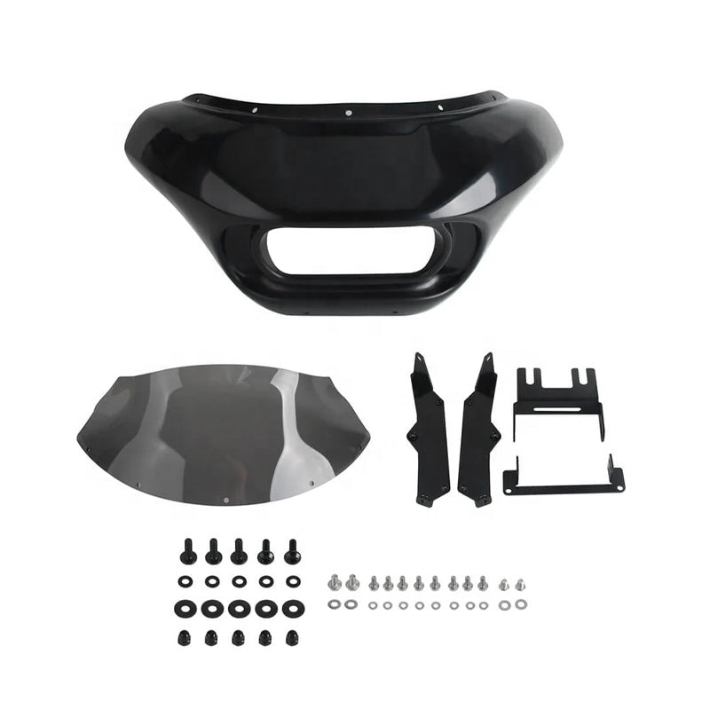 Shark Club Style Front Headlight Fairing with 9" Windshield for HD Softail M8 Fat Bob 114 FXFB FXFBS Made of Durable ABS Plastic