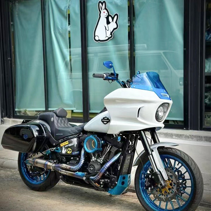 2018-Later Herley Softail LowRider ST/Street Bob/Fat Boy/Breakout Motorcycle Exhaust Pipe System Titanium Alloy 2-into-1