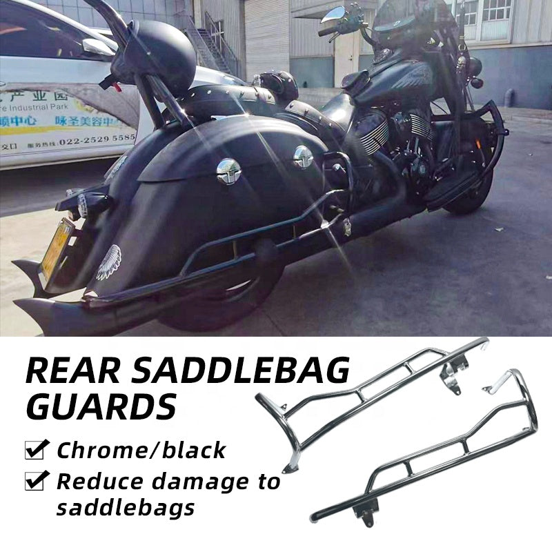 Gloss Black Rear Saddlebag Guards Rail Crash Bar Bumper Motorcycle Accessories Parts Aluminum Alloy Protective Rear Seat Bag