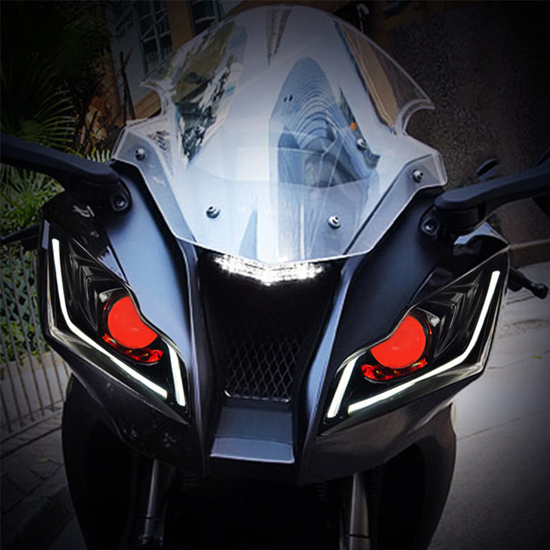 2016-2020 Kawasaki Ninja ZX10R ZX 10R Full LED Front Headlight Assembly Optical Fiber Blue DRL Headlamp for Motorcycles US Stock
