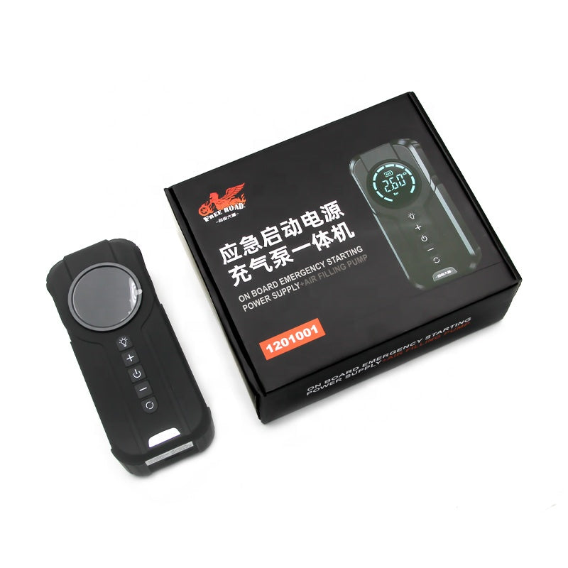 Emergency Jump Starter for Motorcycle/Car Battery Charger with Air Filling Pump Quick Start Power Supply Accessory