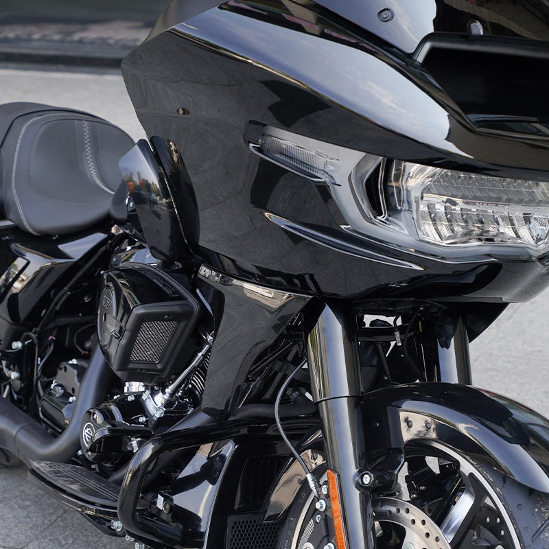 Black Side ABS Fairings Spoiler Protector Covers for HD 2024 117 Road Glide With Support Mount Motorcycle Frame & Body Parts
