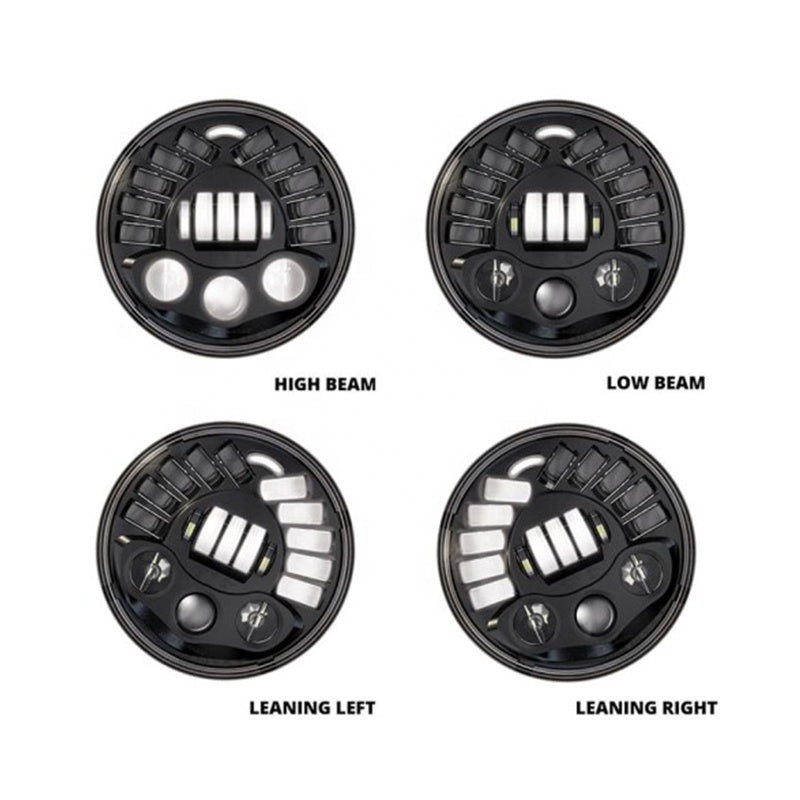 HD 883 XL1200 5.75inch LED Dynamic Softail 7inch Motorcycle Headlights with Turn Signal 12V Flashing 30W Power for Cars