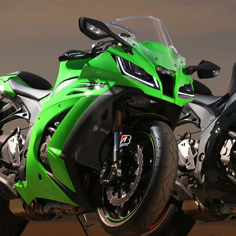 2016-2020 Kawasaki Ninja ZX10R ZX 10R Full LED Front Headlight Assembly Optical Fiber Blue DRL Headlamp for Motorcycles US Stock