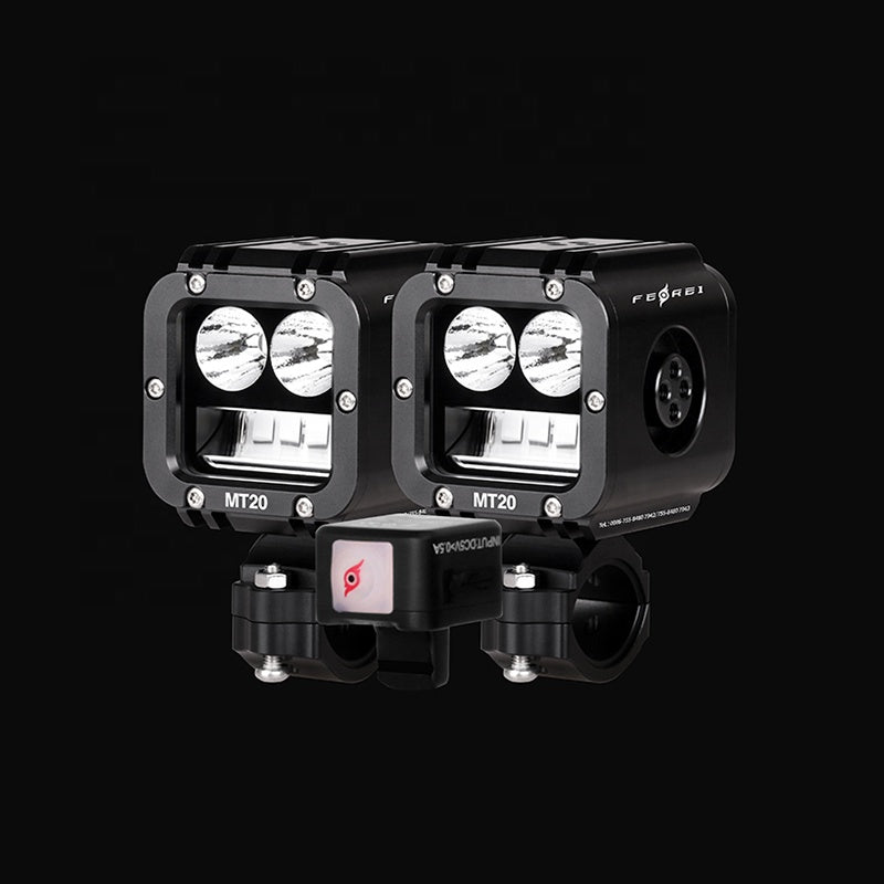 MT20 1.25 Inch LED Spotlight Motorcycles 12V Engine Guard Cool Warm White Auxiliary Driving Lights Yellow 6000K Color