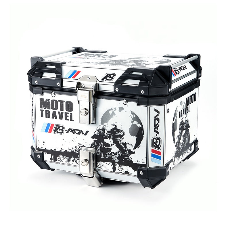 ADV High-Capacity 65L Universal Aluminum Alloy Top Case for Off-Road Motorcycles Waterproof Luggage Features