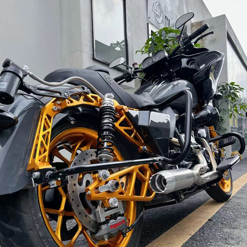 2017-later HD Touring Motorcycle Exhaust System Size 2-into-1 Racing Stainless Steel Mufflers for Road Glide Street Glide