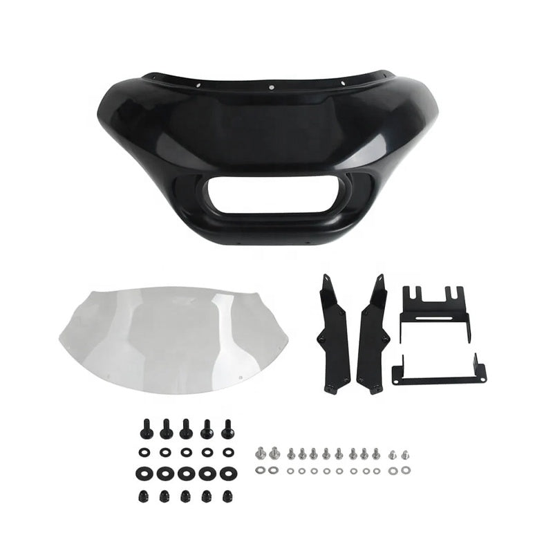Shark Club Style Front Headlight Fairing with 9" Windshield for HD Softail M8 Fat Bob 114 FXFB FXFBS Made of Durable ABS Plastic