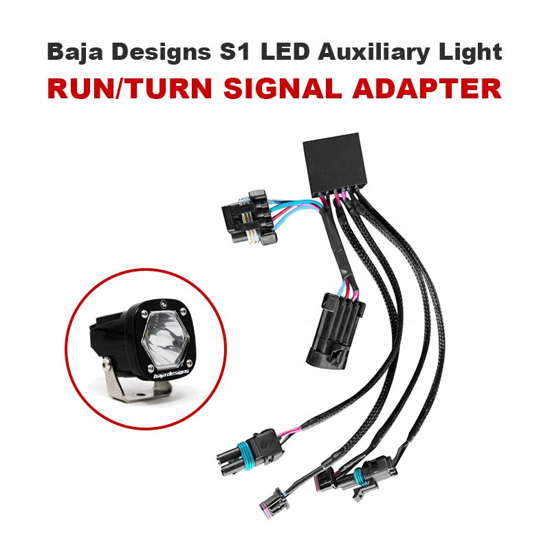 HD Road Glide / Street Glide and Electra Glide Run/Turn Signal Adapter for Baja Designs S1 LED Auxiliary Headlights