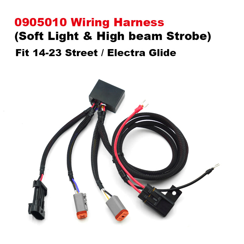 Baja LP6 Headlight Soft Light Wiring Harness for HD Touring 14-23 Street Glide and Electra Glide Mounting Bracket