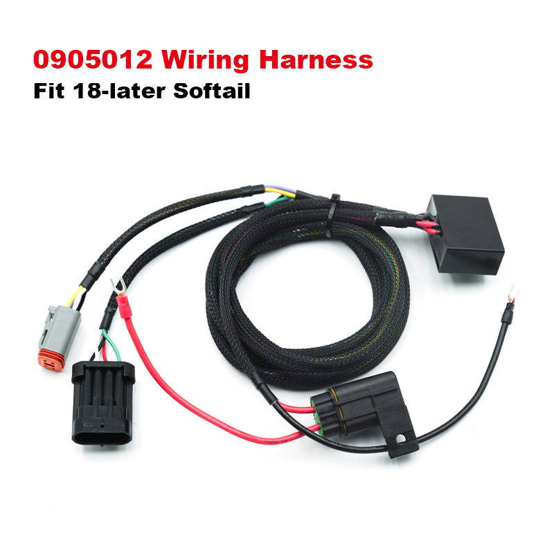 Baja LP6 Soft Light Headlight Wiring Harness and Bracket for HD Softail 18-later Fat Bob Motorcycles Perfect