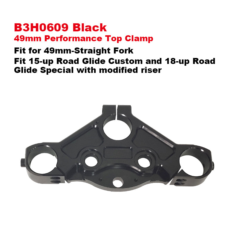 2015-Later HD Road Glide Motorcycle Carbon Fiber Tree Set 49mm Triple Clamp 2018-UP FLTRXS Top Tree Bottom Steel Clamp ODM