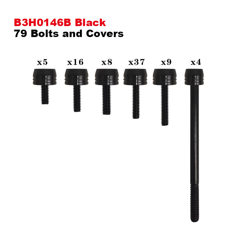 Premium Motorcycle Frame & Body Parts Screw Set with Stylish Trim Caps Customized MULTI- COLOR HARDWARE KIT Screws and Caps